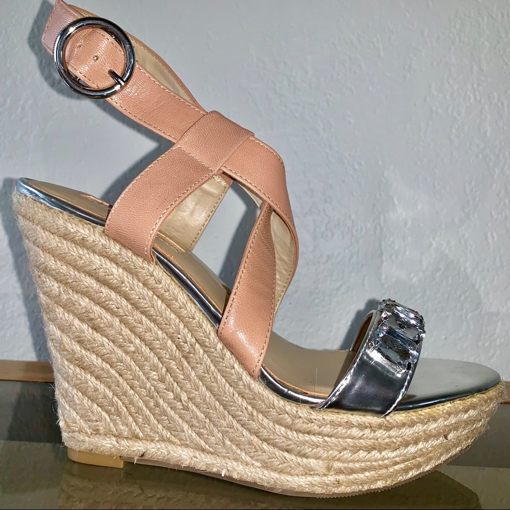 INC Embellished Strappy Wedges